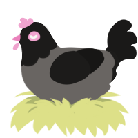 offer, a grey and sable chicken with a head pattern