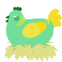 A spring and yellow chicken with a neck-band pattern