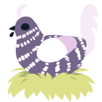A overcast and lavender chicken with a bar pattern