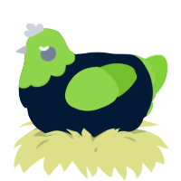 A tumblr and grass chicken with a head pattern