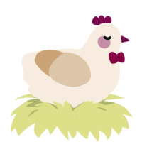 Norman, a cream and beige chicken
