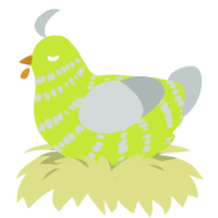 Radioactive Gull, a lime and silver chicken with a bar pattern