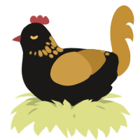 A sable and gold chicken with a neck-speckle pattern