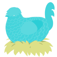 A aqua chicken with a lace pattern