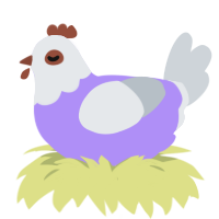 (unnamed), a lilac and mist chicken with a head pattern