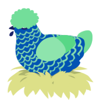 A ultramarine and spring chicken with a lace pattern