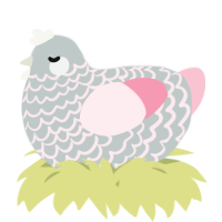 A silver and rose chicken with a lace pattern