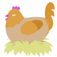 Tumeric, a beige and orange chicken with a head pattern