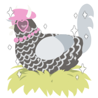 A grey and mist chicken with a lace pattern
