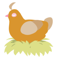 A orange and beige chicken