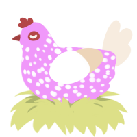 Fresa y nata, a lavender and cream chicken with a speckle pattern
