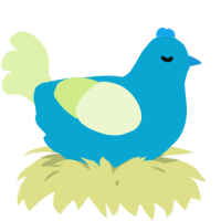 A cerulean and apple chicken