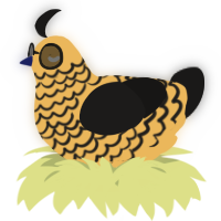 A honey and sable chicken with a lace pattern