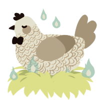 A cream and ash chicken with a double-lace pattern