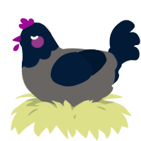 A grey and tumblr chicken with a head pattern