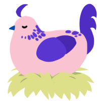 Polyfog, a rose and indigo chicken with a neck-speckle pattern