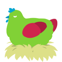 A grass and crimson chicken