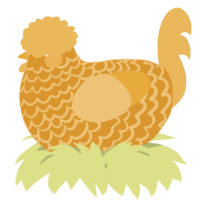 A orange and honey chicken with a lace pattern