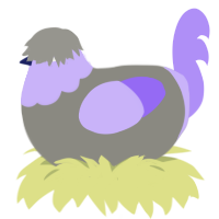 Suspiciousleigh, a ash and lilac chicken with a head pattern