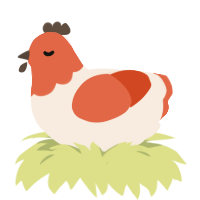 Carrot Pie, a cream and vermilion chicken with a head pattern