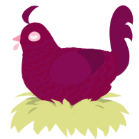 A maroon and wine chicken with a lace pattern