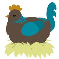 A bark and sea chicken with a neck-speckle pattern