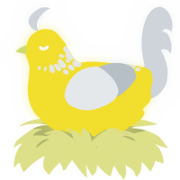 A yellow and mist chicken with a neck-speckle pattern