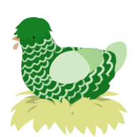 A leaf and gluppy chicken with a lace pattern