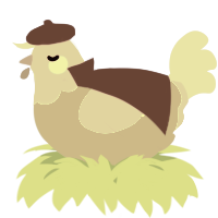 A indigo and viridian chicken with a head pattern