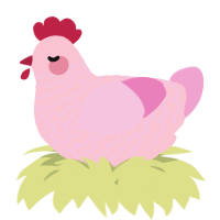 A rose and pink chicken with a lace pattern