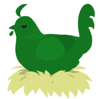 A leaf chicken with a neck-speckle pattern