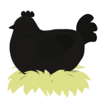 A sable and black chicken with a neck-speckle pattern