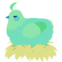 A mint and spring chicken with a head pattern