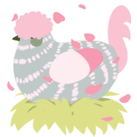 A silver and rose chicken with a bar pattern