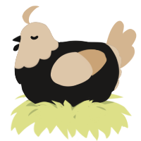 A sable and beige chicken with a head pattern