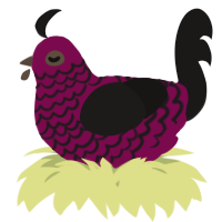 A wine and sable chicken with a lace pattern