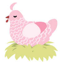 A rose chicken with a lace pattern