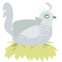 A mist chicken with a half-lace pattern
