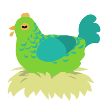 (unnamed), a grass and turquoise chicken with a half-lace pattern