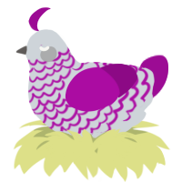 A mist and plum chicken with a lace pattern