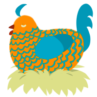 Weird Fishes, a orange and sea chicken with a lace pattern