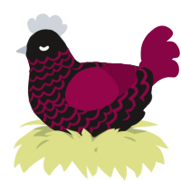 A sable and maroon chicken with a lace pattern