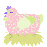 Spring Berry, a rose and apple chicken with a speckle pattern