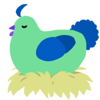 A spring and ultramarine chicken
