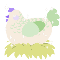 A cream and gluppy chicken with a half-lace pattern