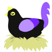 moonwalker, a black and lilac chicken