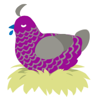 A plum and ash chicken with a lace pattern