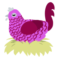 ibon, a orchid and maroon chicken with a lace pattern