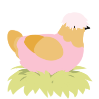 A rose and honey chicken with a head pattern