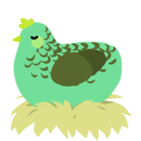 A spring and olive chicken with a half-lace pattern